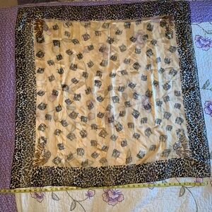 Funky Gold and Black Leopard Scarf with Tigers